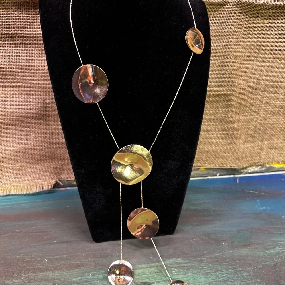 Trendy geometric round versatile‎ statement necklace NWOT
